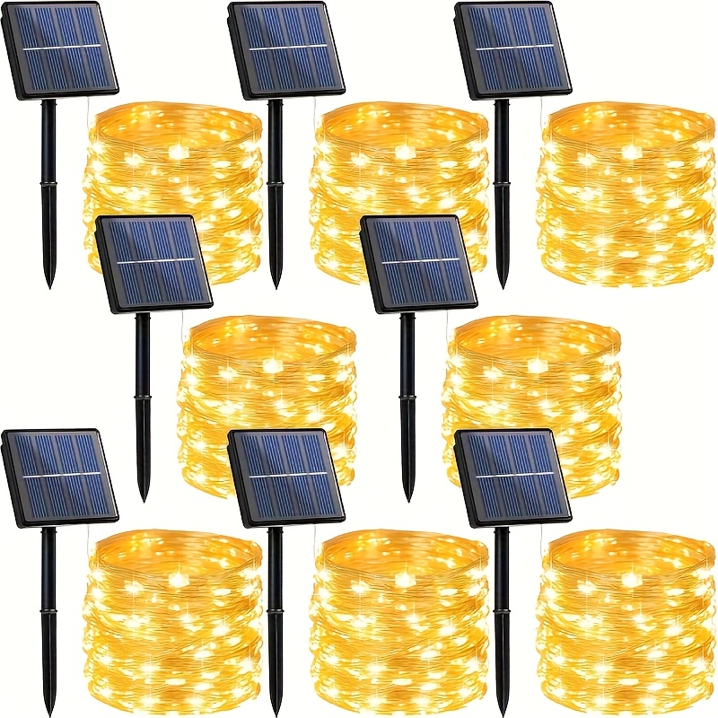 Outdoor Power Wire - 8/9-Pack Solar-Powered Outdoor String Lights –