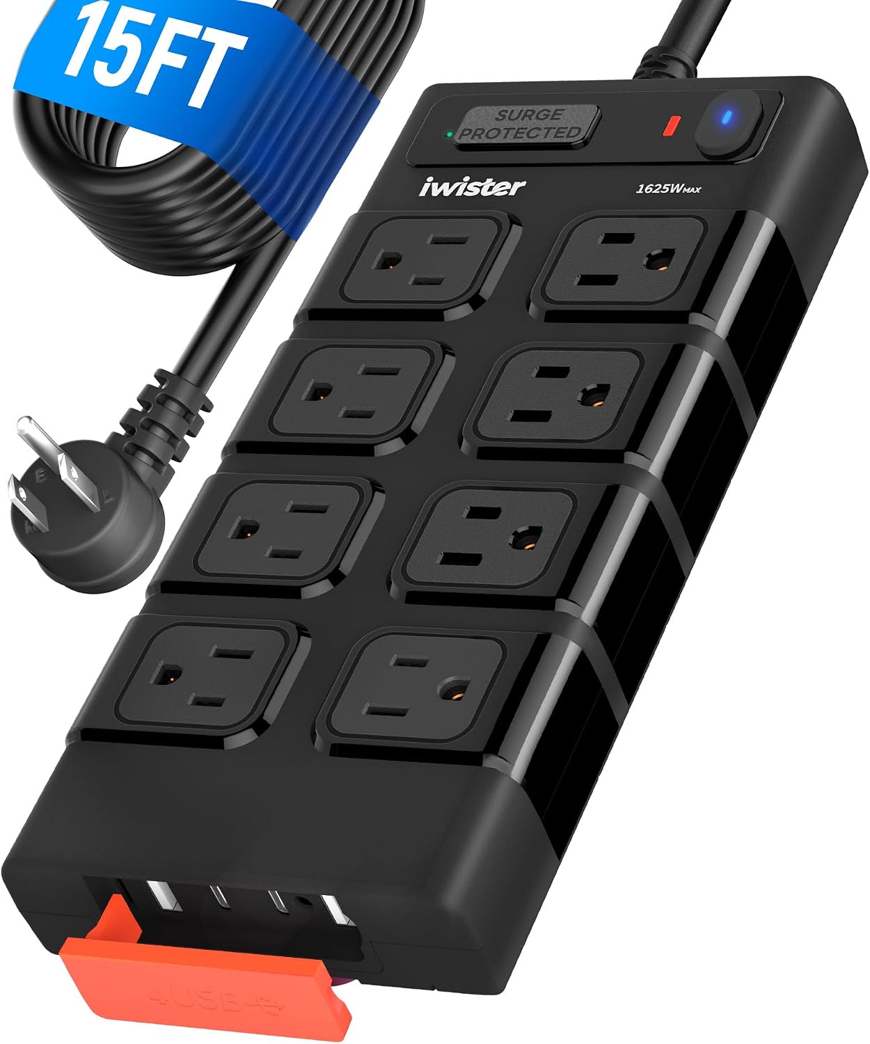 Outdoor Kitchen Power Outlet - 15FT Outdoor Power Strip, 8 AC