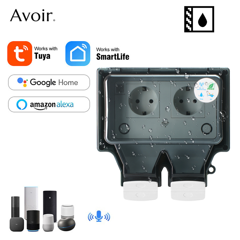 Avoir Tuya Wall Electrical Soc - Outdoor Power Outlet Waterproof ulasan dan harga