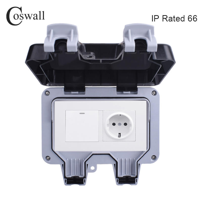 Coswall IP66 Weatherproof Wate - Outdoor Power Outlet Waterproof ulasan dan harga