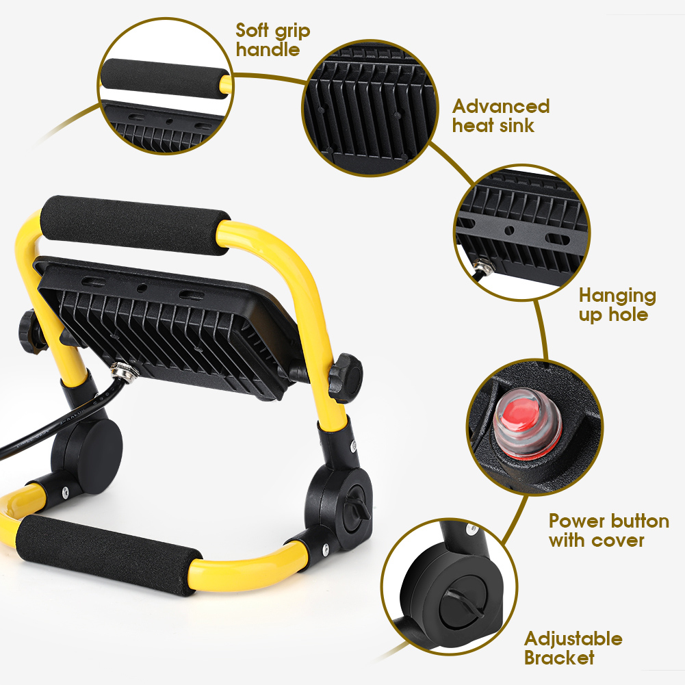Portable LED Flood Light IP65  - Outdoor Power Outlet Waterproof ulasan dan harga