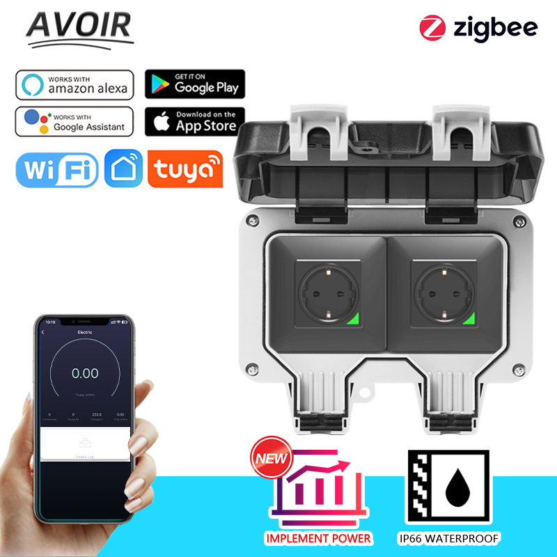 Avoir Tuya Zigbee Outdoor Wate - Outdoor Zigbee Power Plug ulasan dan harga