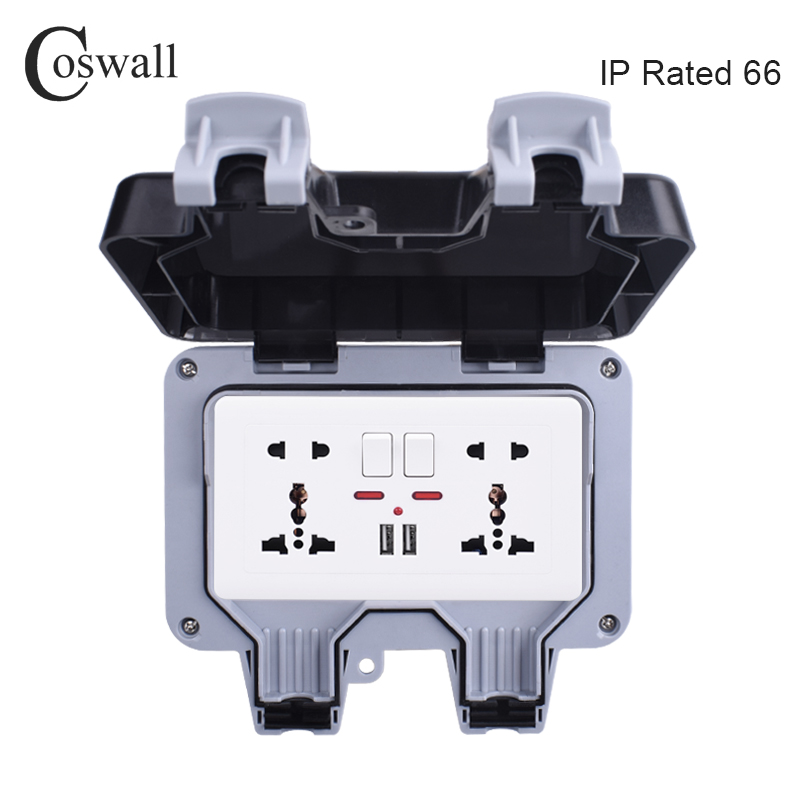 Coswall IP66 Weatherproof Wate - Outdoor Power Outlet Waterproof ulasan dan harga