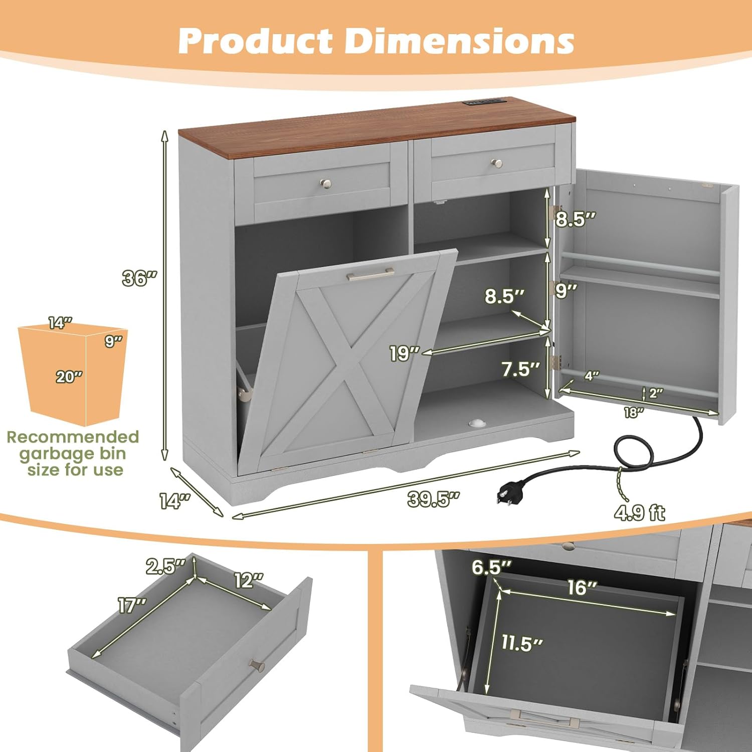 Tilt Out Trash Can Cabinet, Ki - Outdoor Kitchen Power Outlet ulasan dan harga