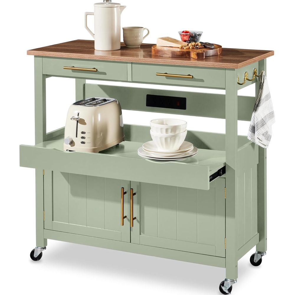 36in Large Rolling Kitchen Isl - Outdoor Kitchen Power Outlet ulasan dan harga