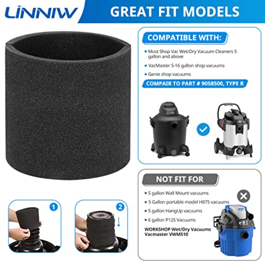 3 Pack 90585 Foam Sleeve VF200 - Wet Dry Vacuum Shop ulasan dan harga