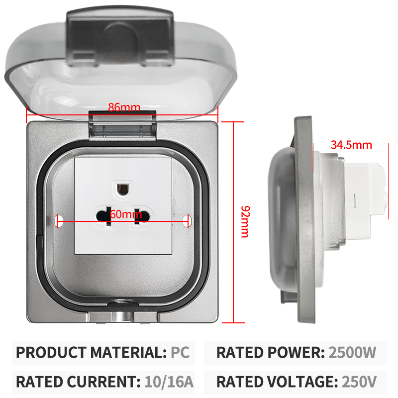 IP65 Waterproof Outdoor Socket - Outdoor Power Outlet Waterproof ulasan dan harga