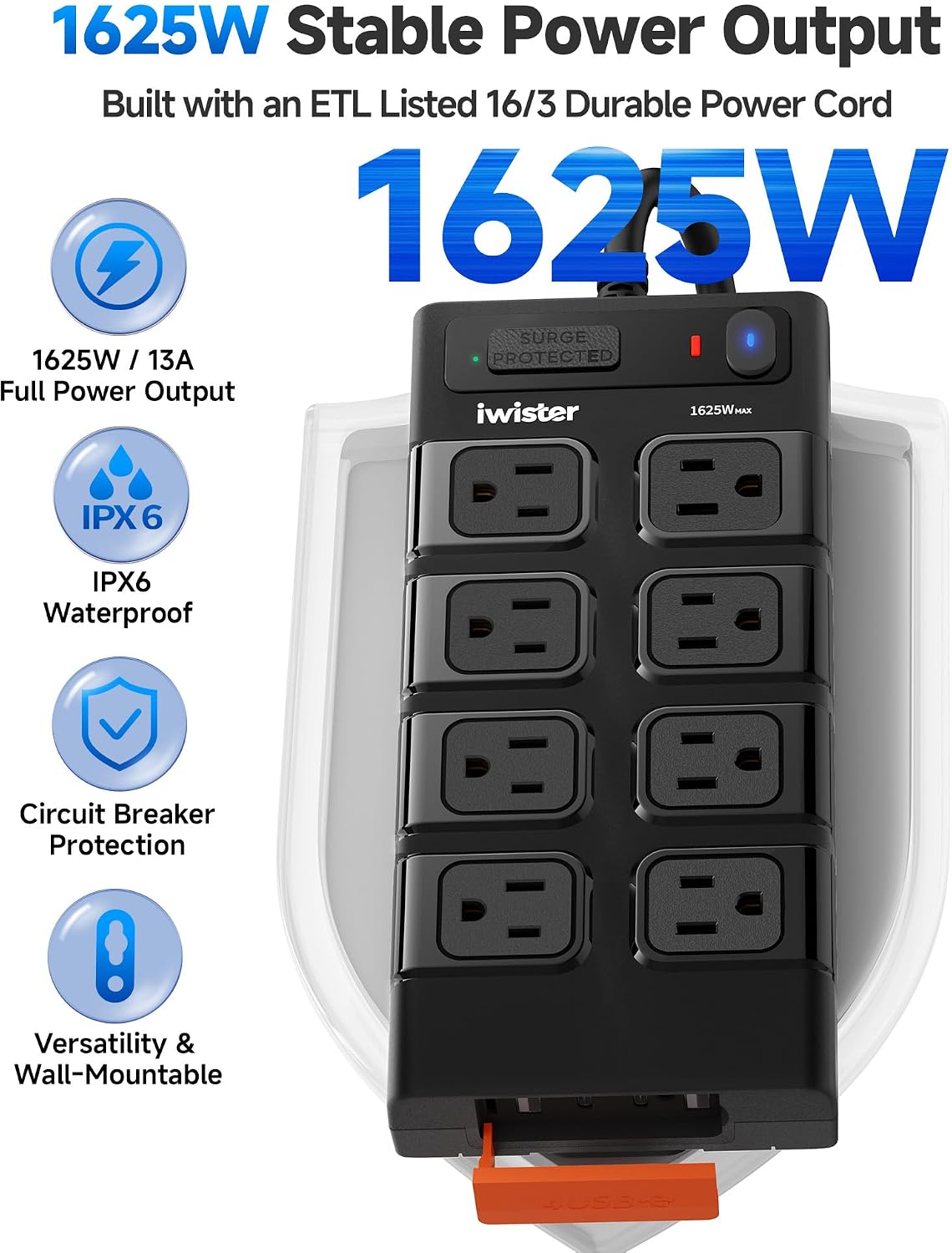 15FT Outdoor Power Strip, 8 AC - Outdoor Kitchen Power Outlet ulasan dan harga