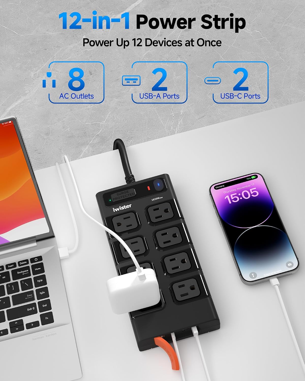 15FT Outdoor Power Strip, 8 AC - Outdoor Kitchen Power Outlet ulasan dan harga